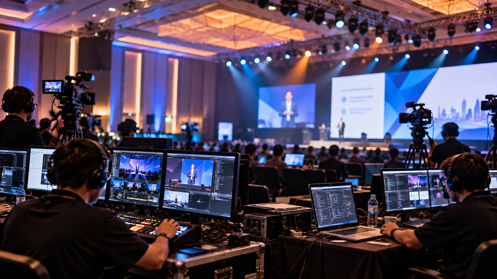 Creating motion graphics packages, walk in graphics, and speaker presentation decks